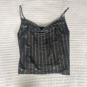 Lulu’s black and silver cowl front cami size Large